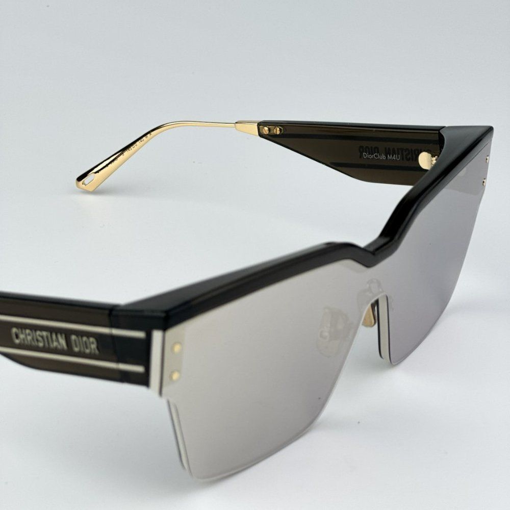 NEW Dior DIORCLUB M4U 55A5 Black Pale Smoke Mirrored Unisex Shield Sunglasses - Picture 8 of 11